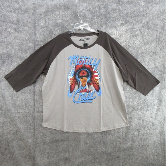 Motley Crue Mens T-Shirt Size XXL Tour '87 Raglan Tee Licensed Cotton Blend New - Picture 3 of 15
